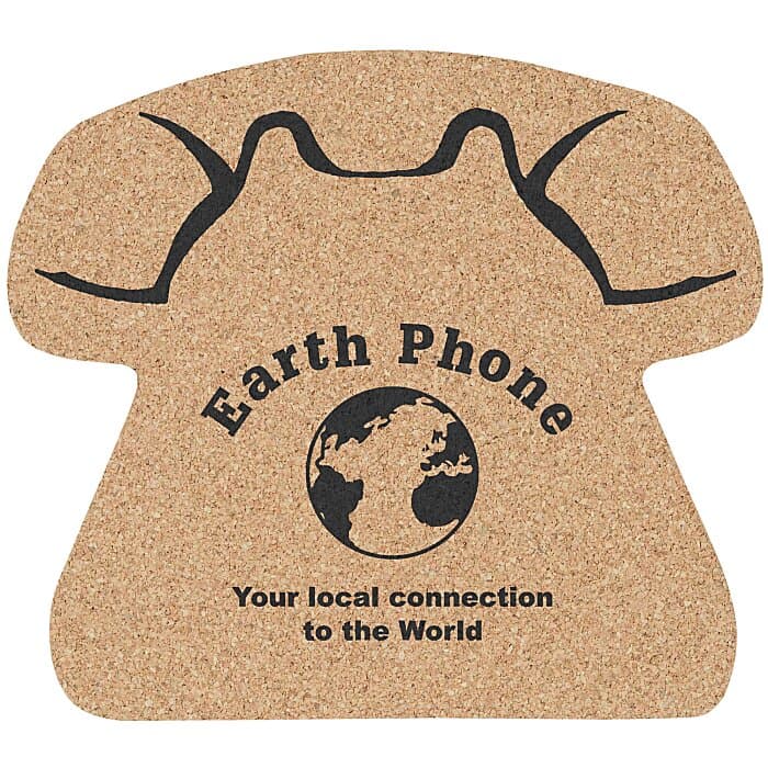 Large Cork Coaster - Telephone