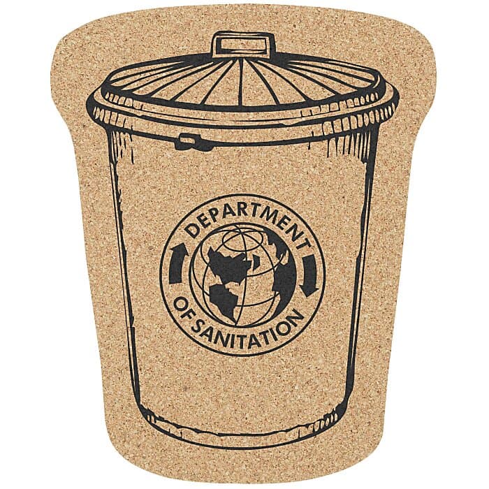 Large Cork Coaster - Trash Can