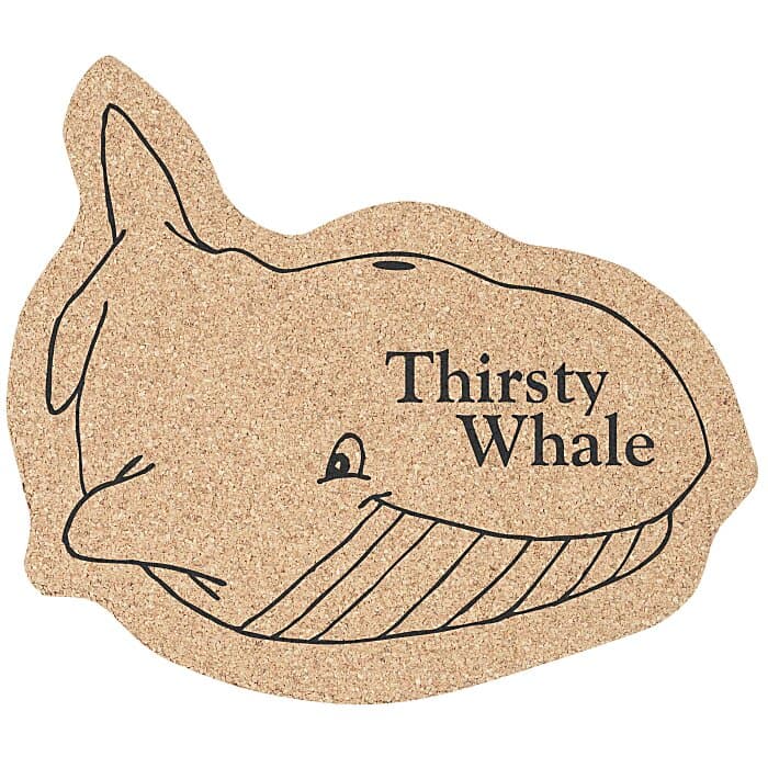 Large Cork Coaster - Whale