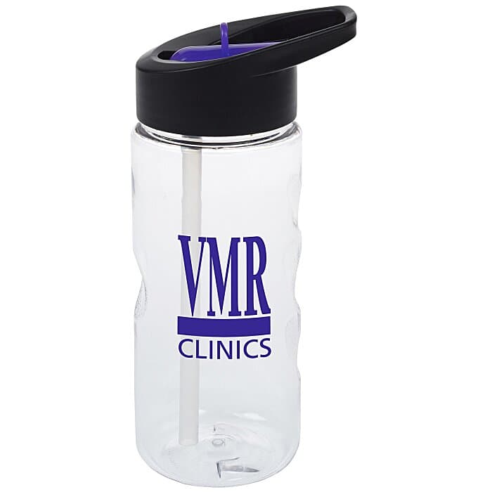 Clear Impact Mini Mountain Bottle with Two-Tone Flip Straw Lid - 22 oz