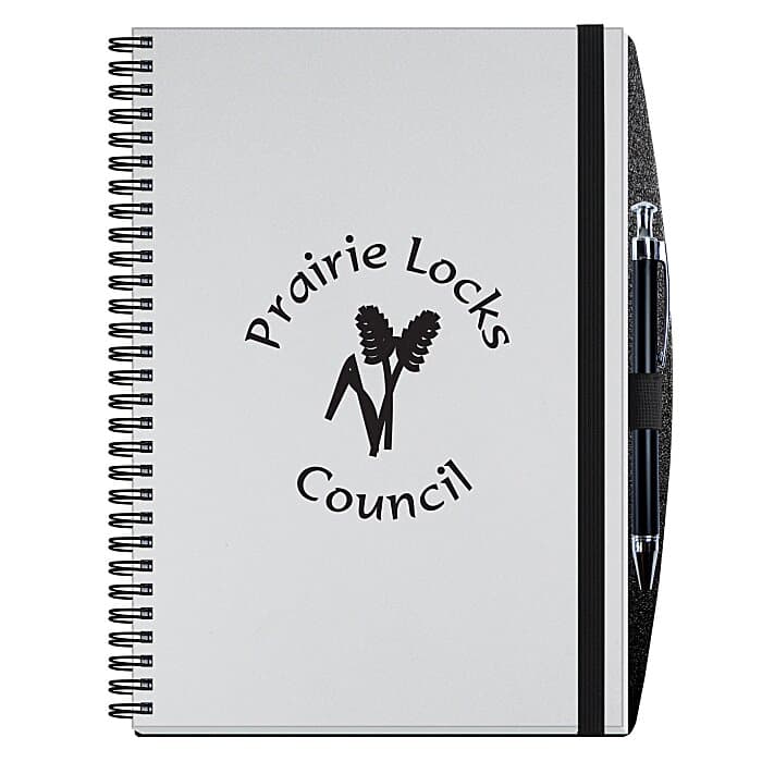 Smooth Paperboard Journal with Pen- 10 inches x 7 inches - 50 sheet