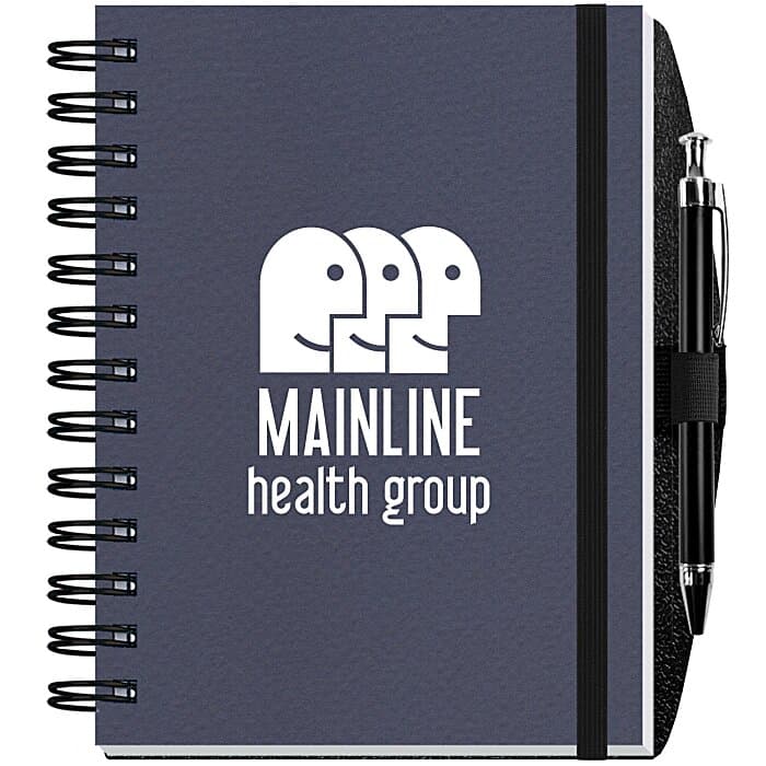 Textured Paperboard Journal with Pen- 7 inches x 5 inches - 100 sheet