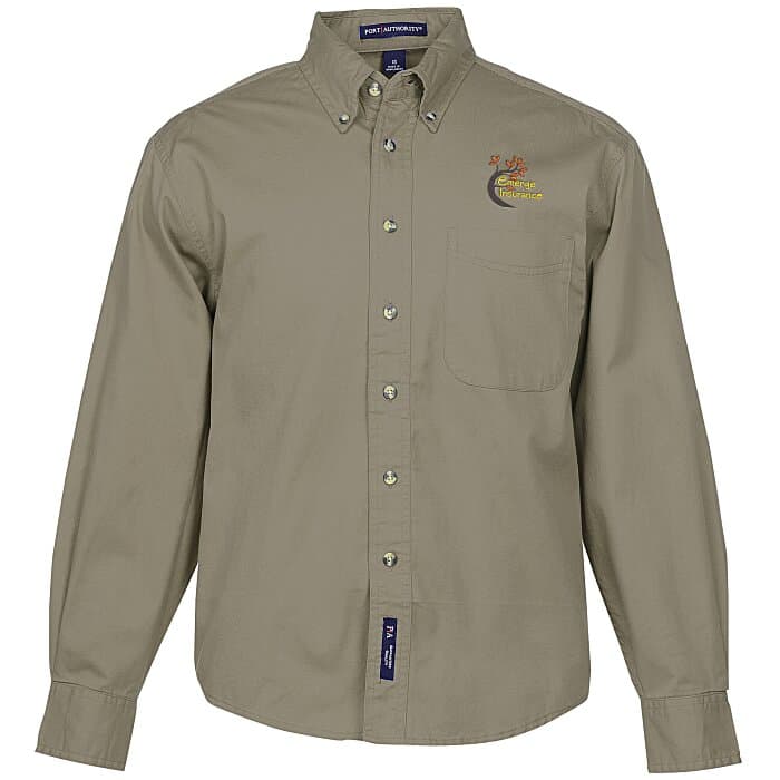 Garment-Washed Cotton Twill Shirt