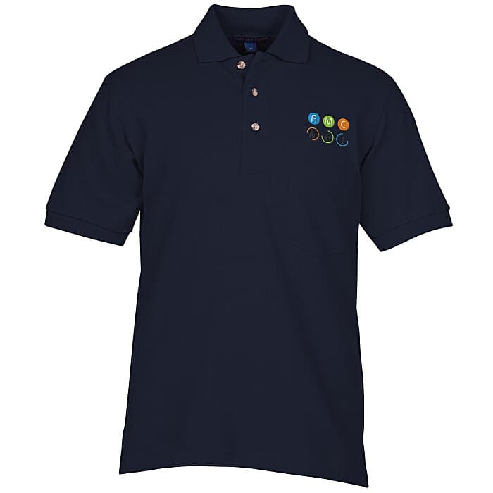 Easy Care Pique Knit Pocket Polo - Men's