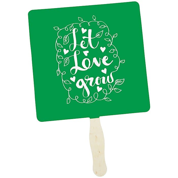 Kraft Back Hand Fan - 8 inches Square