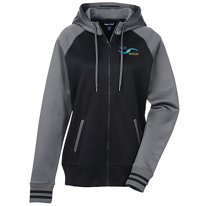 Performance Colorblock Full-Zip Hooded Sweatshirt - Ladies' - Embroidered
