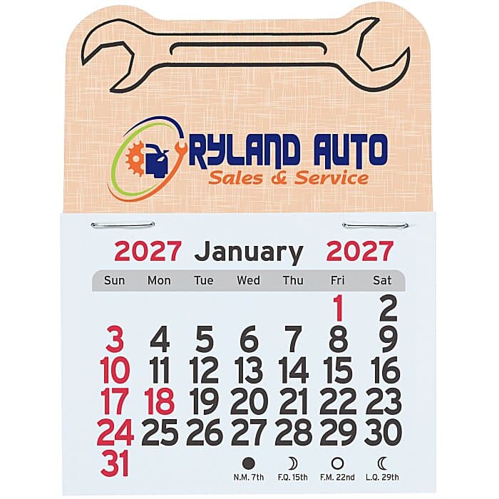 Peel-N-Stick Calendar - Wrench