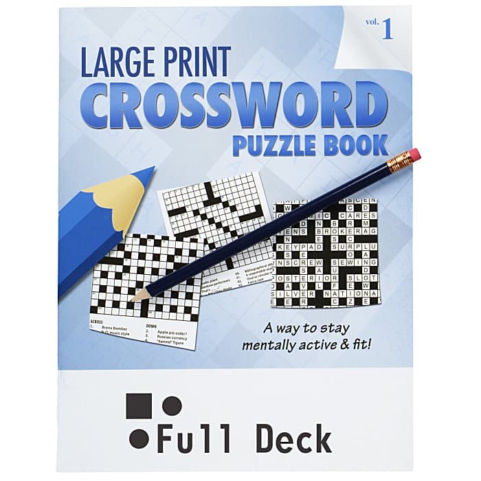Large Print Crossword Puzzle Book & Pencil - Volume 1