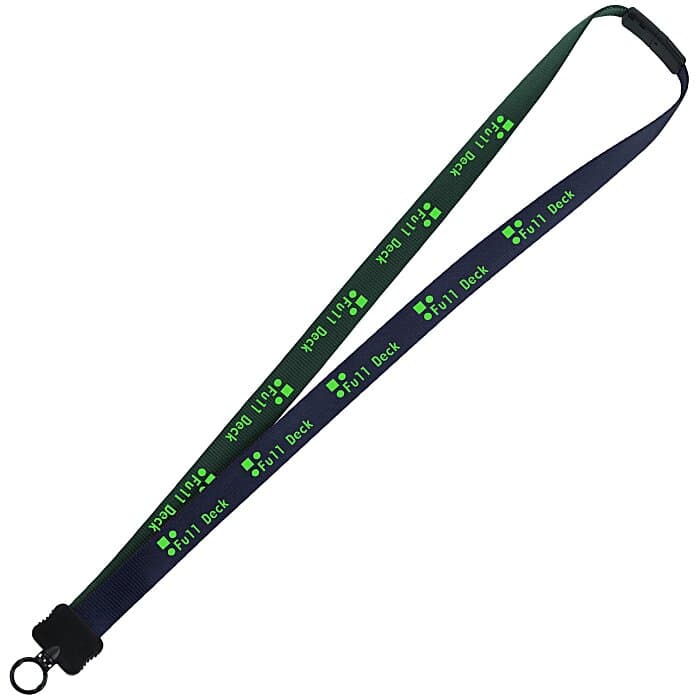 Two-Tone Smooth Nylon Lanyard - 7/8 inches - 34 inches - Plastic O-Ring