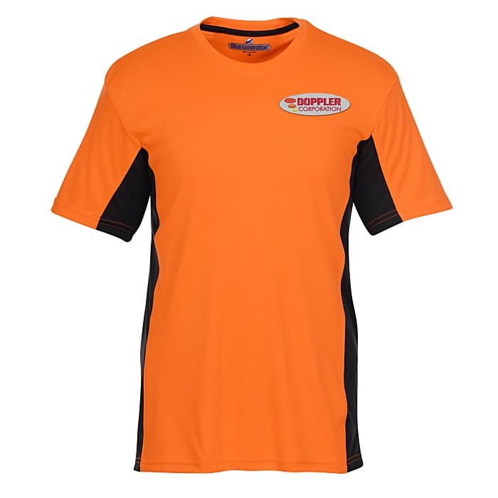 Stain Release Performance Colorblock T-Shirt - Men's - Embroidered