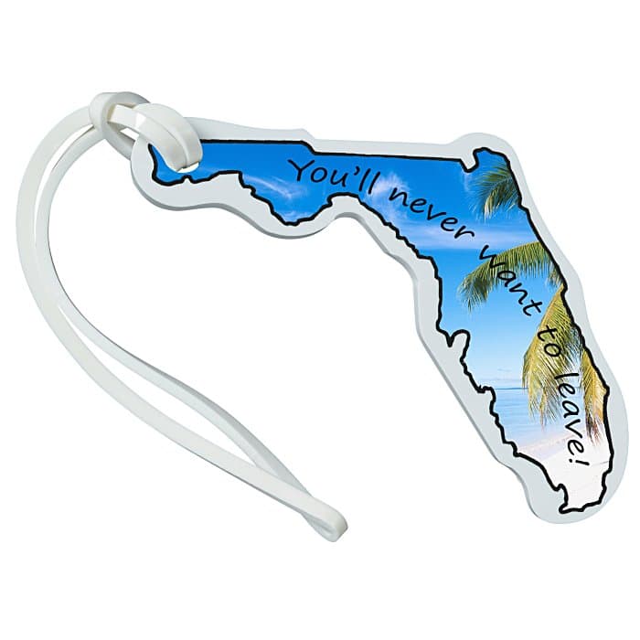 Soft Vinyl Full Color Luggage Tag - Florida