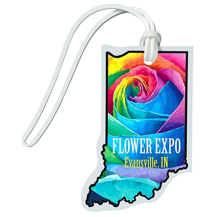 Soft Vinyl Full Color Luggage Tag - Indiana