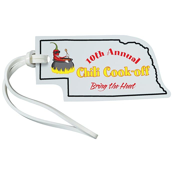 Soft Vinyl Full Color Luggage Tag - Nebraska