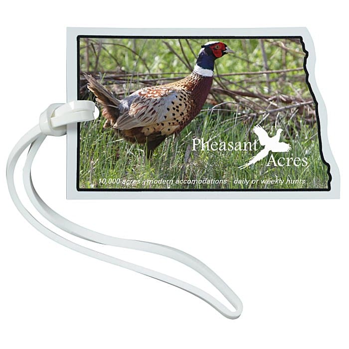 Soft Vinyl Full Color Luggage Tag - North Dakota