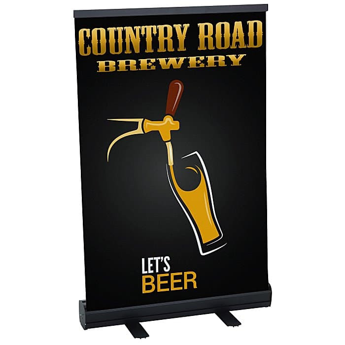 Economy Tabletop Retractable Fabric Banner Display - 24 inches