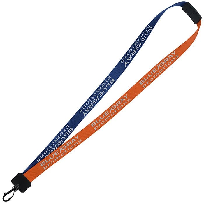 Two-Tone Smooth Nylon Lanyard - 7/8 inches - 36 inches - Plastic Swivel Snap Hook