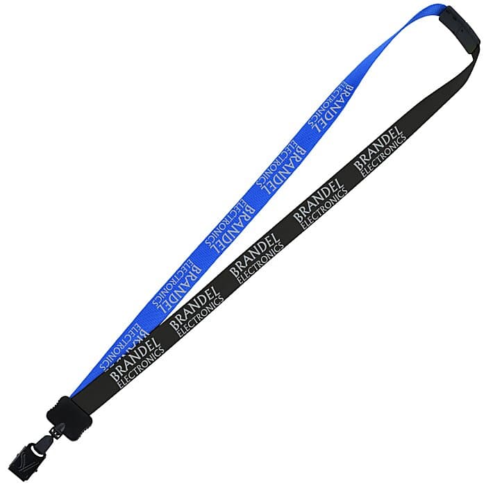 Two-Tone Smooth Nylon Lanyard - 7/8 inches - 36 inches - Large Metal Bulldog Clip