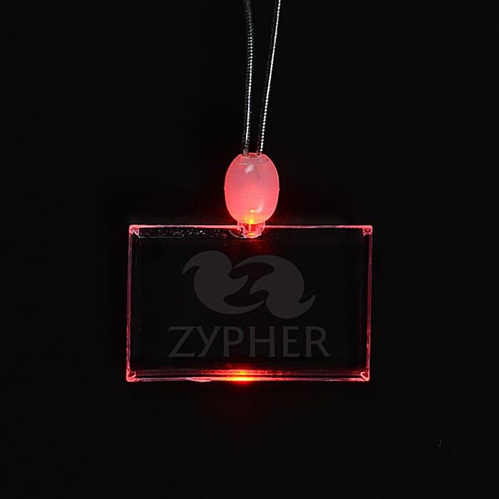 Light-Up Pendant Necklace - Rectangle