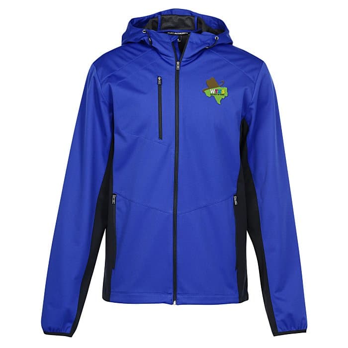 Lightweight Hooded Colorblock Soft Shell Jacket - Men's