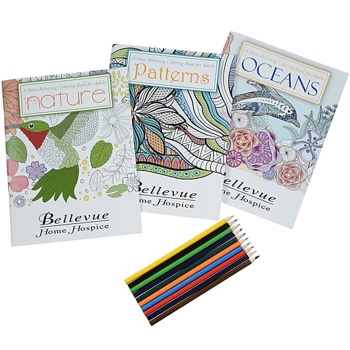 Stress Relieving Adult Coloring Book Gift Set