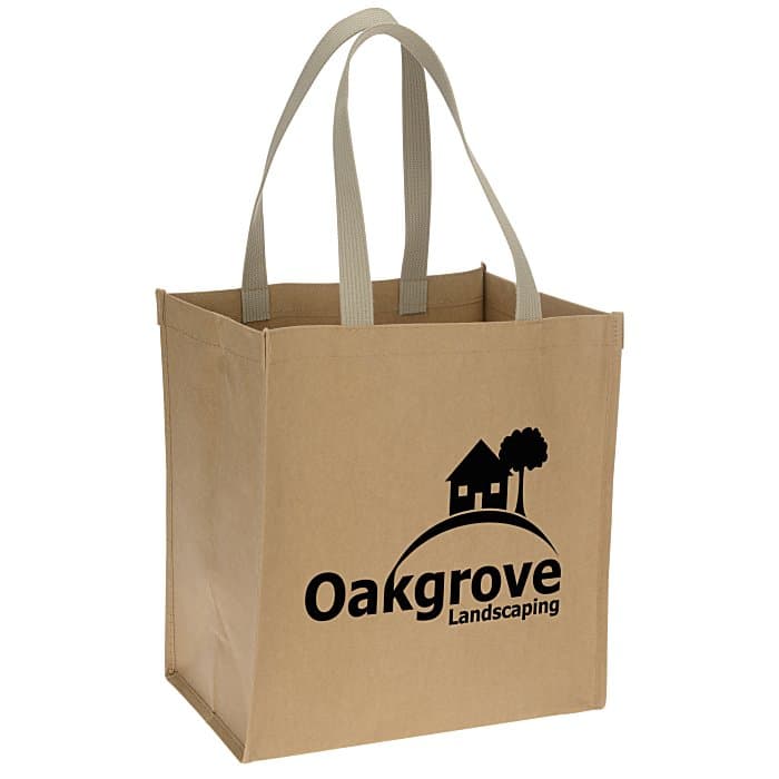 Washable Kraft Paper Fabric Shopper Tote - 13 inches x 12 inches