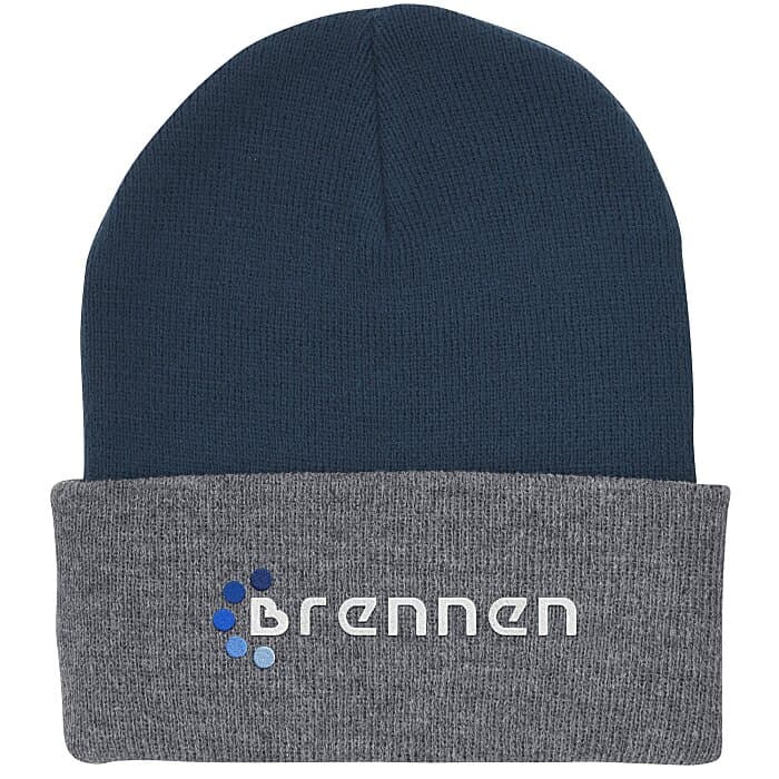Big Cuff Knit Cap - Two Tone
