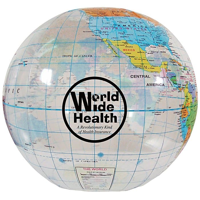 Globe Beach Ball - Clear - 16 inches