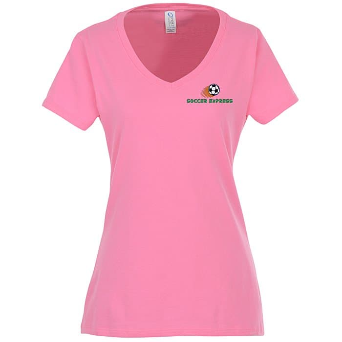 Team Favorite 4.5-oz V-Neck T-Shirt - Ladies' - Embroidered