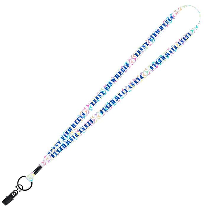 Dye-Sublimated Tubular Lanyard - 1/2 inches - 32 inches - Metal Bulldog Clip