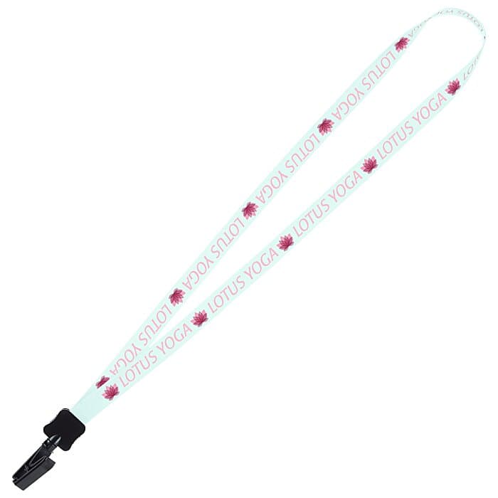 Dye-Sublimated Tubular Lanyard - 1/2 inches - 32 inches - Plastic Bulldog Clip