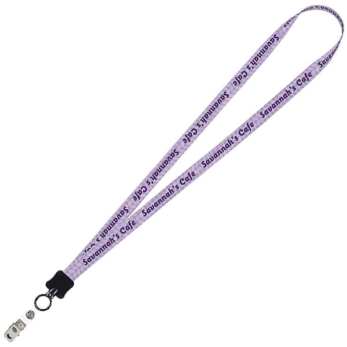 Dye-Sublimated Tubular Lanyard - 1/2 inches - 32 inches - Snap with Metal Bulldog Clip