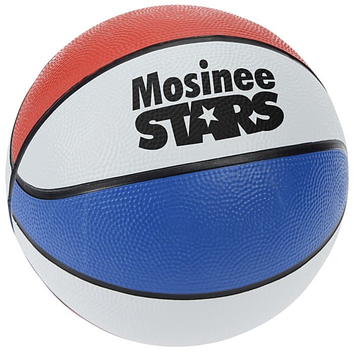 Mini 7-inch Rubber Basketball - Red, White & Blue