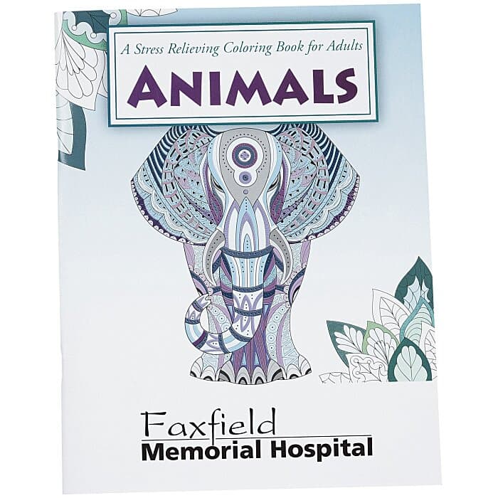 Stress Relieving Adult Coloring Book - Animals