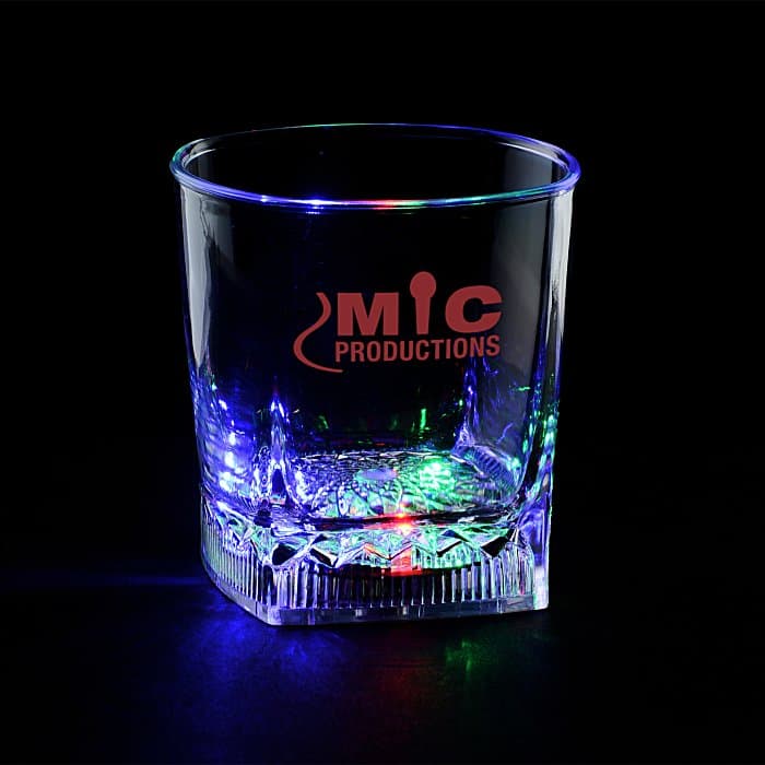 Rounded Cube LED Whiskey Rocks Glass - 8 oz.