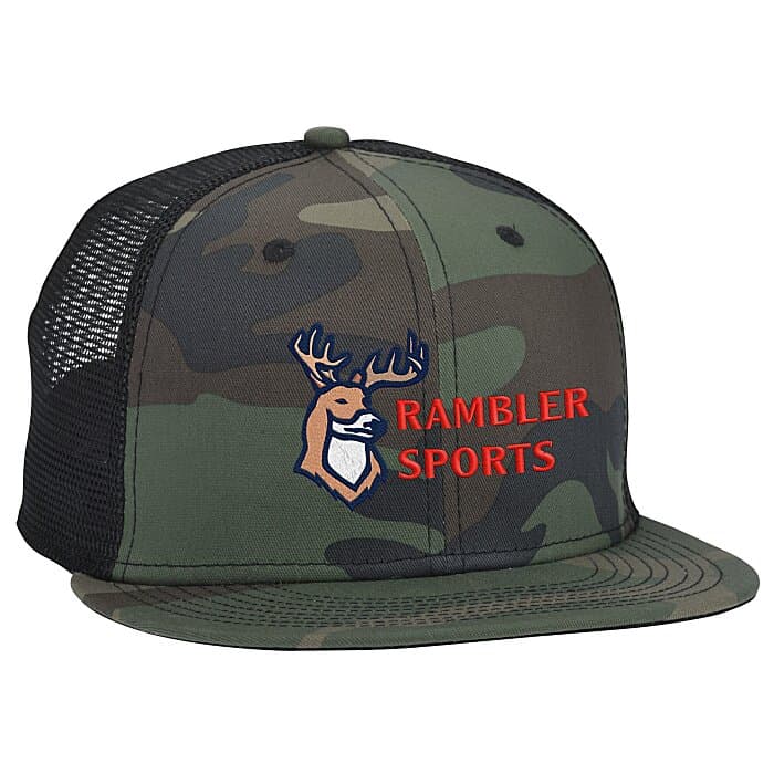 New Era Flat Bill Snapback Trucker Cap