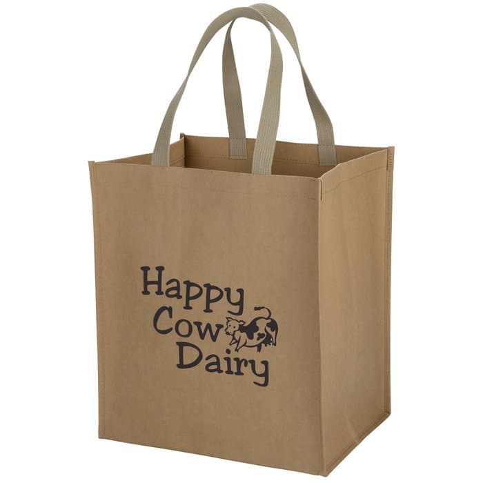 Washable Kraft Paper Fabric Shopper Tote - 15 inches x 13 inches