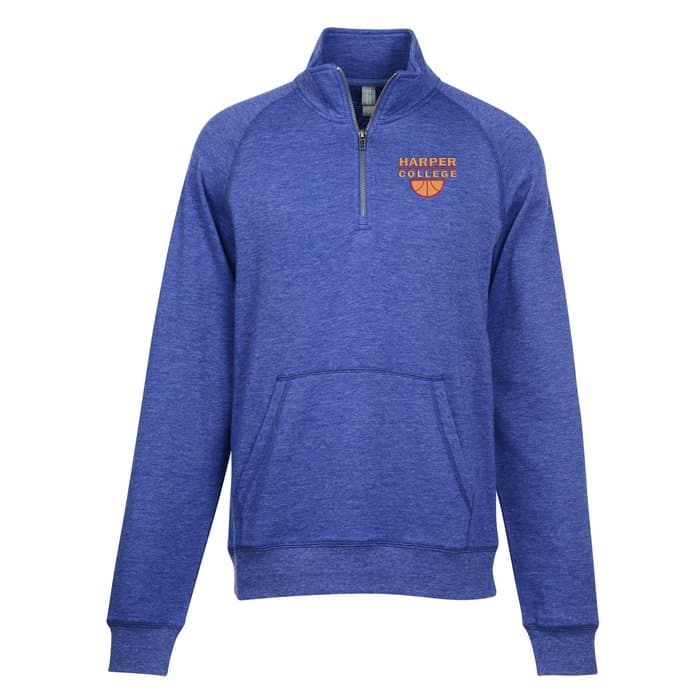 Light Weight 1/4-Zip Heathered Fleece Pullover - Men's