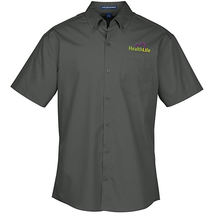 Carefree Short Sleeve Poplin Shirt - Men's