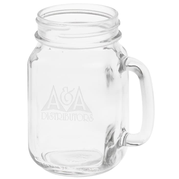 Mason Jar Mug - 16 oz - Deep Etch