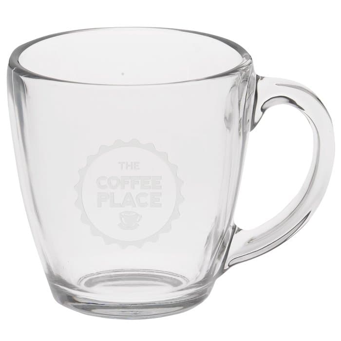 Bistro Glass Mug - 16 oz - Deep Etch
