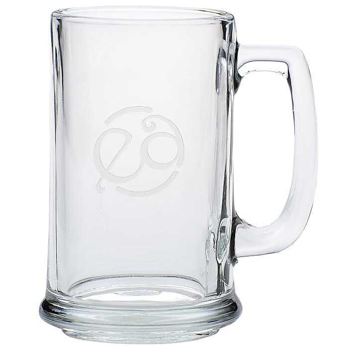 Glass Tankard Mug - 14.5 oz - Deep Etch