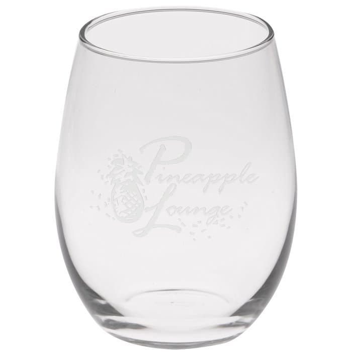 Stemless White Wine Glass - 21 oz - Deep Etch