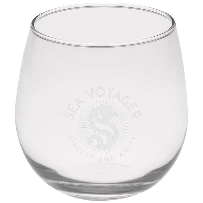 Stemless Red Wine Glass - 16.75 oz - Deep Etch