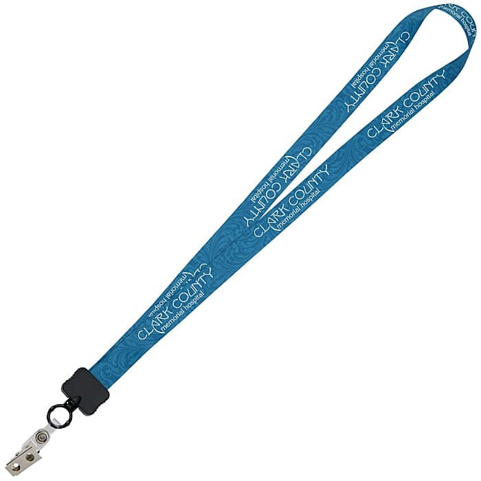 Dye-Sub Lanyard - 3/4 inches - 32 inches - Snap with Metal Bulldog Clip - Damask