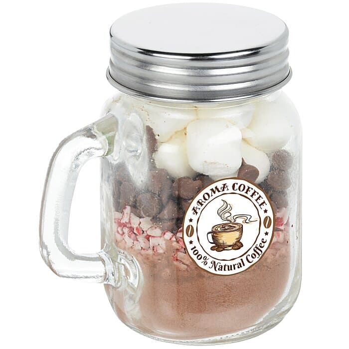 Hot Chocolate Kit in Mini Glass Mason Jar