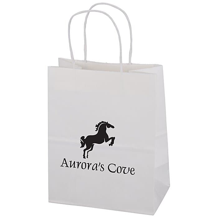Matte White Shopping Bag - 10-3/4 inches x 8 inches