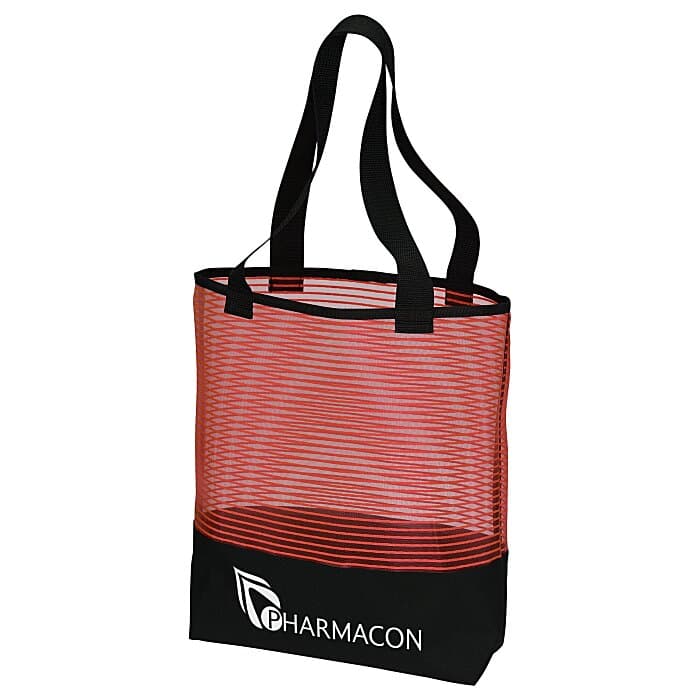 Sheer Mesh Pinstripe Tote Bag