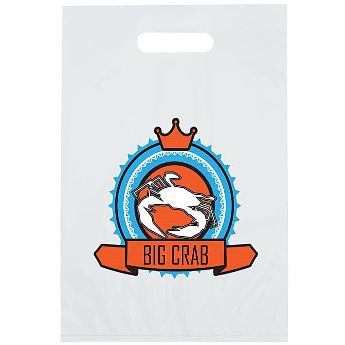 Full Color Die Cut Handle Plastic Bag - 13 inches x 9 inches