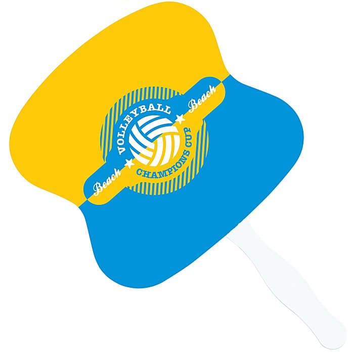 Full Color Hand Fan with Plastic Handle - Hourglass