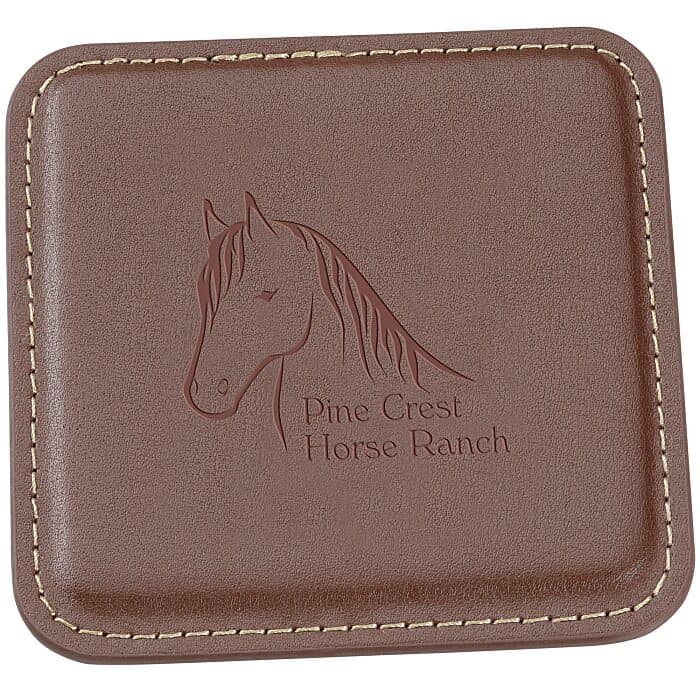 Vintage Square Bonded Leather Coaster